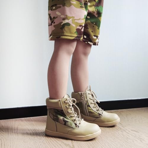 zpllsbratos Boys Girls Outdoor Ankle Hiking Boots Trekking Walking Shoes Military Work Combat Jungle Boots