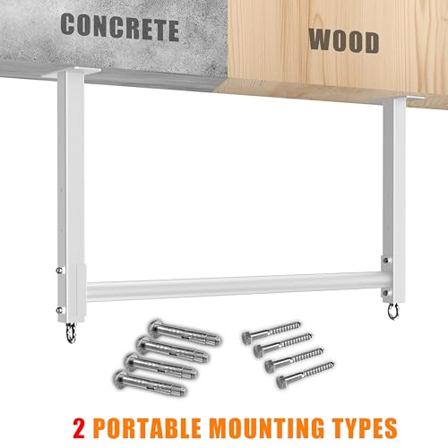 HWOOUSA Ceiling Mounted Pull Up Bar, Heavy Duty 700 LBS Multi Grip Pull Up Bars, 16"/24" Rafter Chin Up Bar, Ceiling Joist...