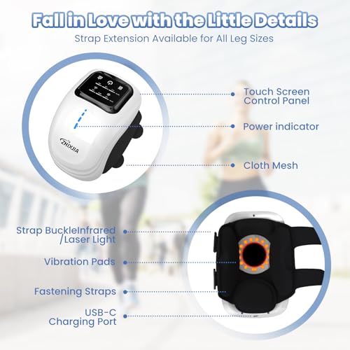 Knee Massager Smart with Heat, Red Light and Massage Therapy, 3 Vibration Modes and 3 Heating Levels, 2026 Updated Editio...