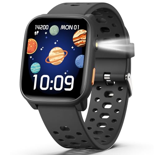 ModaWin Kids Smart Watch with Puzzle Games, 1.83" Kids Watches Heart Rate, Sleep Monitor, Pedometer, Alarm Clock, Flashlig...
