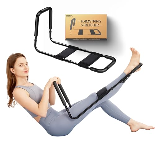 PressLoo Hamstring Stretcher for Knee Extension & Pain Relief, Adjustable Low Back, Calf, Leg & Hip Stretching Device for ...