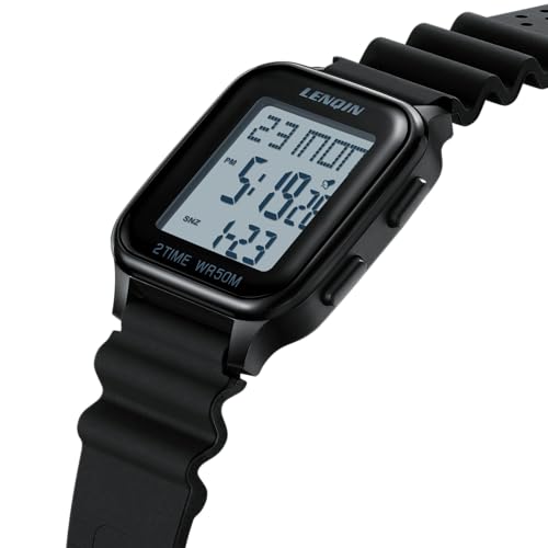 LN LENQIN Mens Digital Watch Ultra Thin Minimalist Sports Waterproof Digital Watches Men Outdoor Wrist Watch for Men with ...
