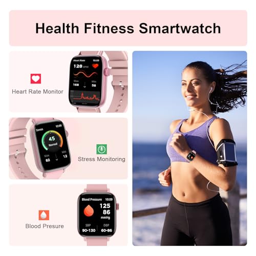 FTTMWTAG Smart Watch for Android iPhone-Call Receive/Dial/Read Message/AI Control-1.9" HD Screen-IP67 Waterproof Fitness S...