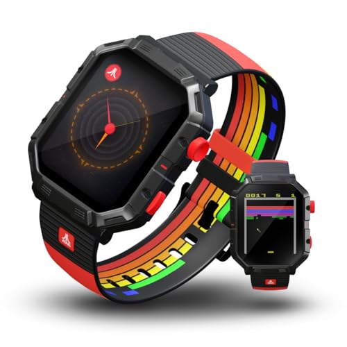 My Play Watch Atari 2600, Retro Gaming Smart Watch with Selective Tech, All Day Fitness Tracker, Built-in Centipede™, Pon...