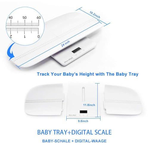 MomMed Baby Scale, Multi-Function Toddler Scale, Baby Scale Digital, Pet Scale, Infant Scale with Hold Function, Blue Back...