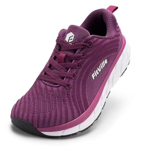 FitVille Wide Toe Box Shoes Women Comfortable Non Slip Wide Walking Shoes Women Swollen Feet Lightweight