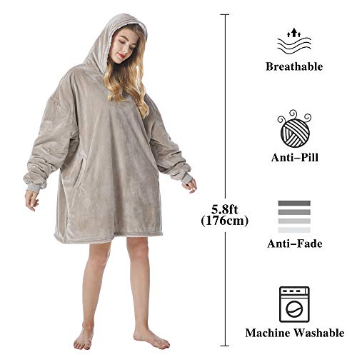 Felicigeely Blanket Hoodie Wearable Blanket Sweatshirt Oversized Hooded Blanket Sweater Gift for Women