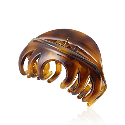 Rosette Large Chic Styling Glass Claw Clip Hair Clamps Grips Hairpins Barrettes for Indoor/Outdoor Use - Thick Hair, Women and G