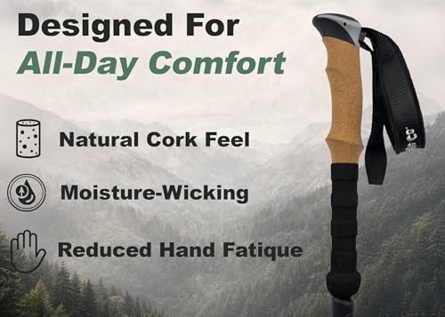 TrailRidge Co. Trekking Poles (2-Pack) – Lightweight Aircraft-Grade Aluminum Hiking/Walking Sticks, Quick-Lock Adjustable ...