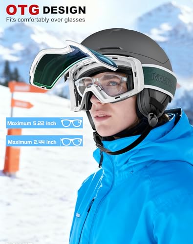 Innerking Photochromic Ski Goggles, Magnetic Flip-Up Snowboard Goggles, OTG Anti-Fog Lens, UV400 Protection Snow Goggles