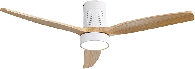 NicBex Ceiling Fan 52 Inch Ceiling Fans with Lights Ceiling Fan with 3 Blades and Remote Control Reversible DC Motor Ceiling Fan for Bedroom, Living Room, Natural