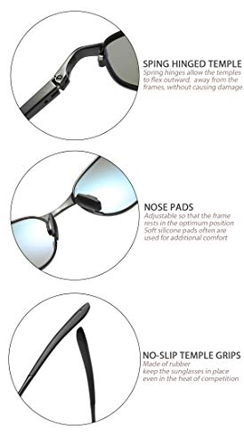 ZHILE Polarized Sunglasses Small Size Rectangular Metal Frame for Men and Women UV400 Protection