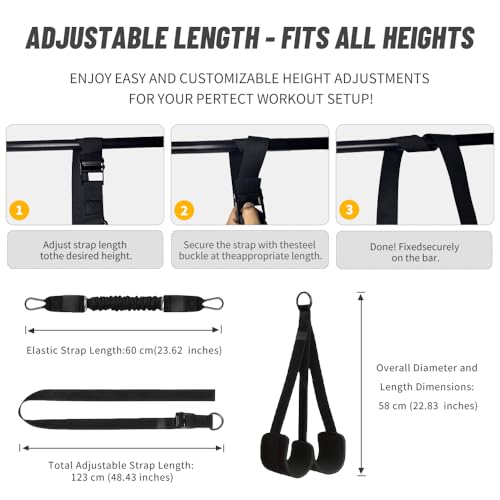 Foxellent Pull Up Assistance Bands (75-300 lbs), Adjustable Resistance Bands for Pull Up Bar with 4 Elastic Tubes & Dual F...