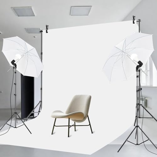SLOW DOLPHIN 10 x 8.5 ft Photography Photo Video Studio Background Stand Support Kit with Muslin Backdrop (White Black), 5...