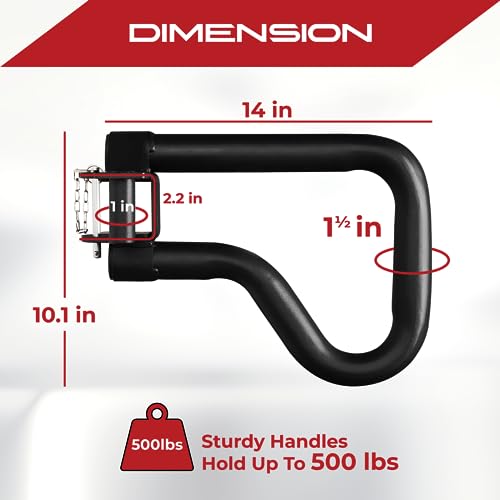 Yes4All 500 LBS Capacity - Dip Bars for 2x2 with 1" Hole Power Cage, Squat Rack Attachments - Multi-Grip Handles Dip Attac...