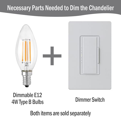 Hampton Hill 5-Light Presidio Chandelier, Modern Design For Dining Room, Adjustable Height, 24 W, Silver/White, Model Mps150-0107