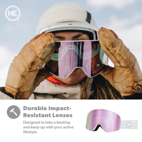 Knockaround Slingshots Ski/Snowboard Goggles for Men, Women & Youth - Anti-Glare & Fog Coating - UV400 Protection