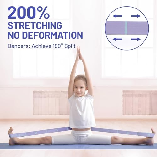 Slim Panda Stretch Strap, Multi-Loop for Physical Therapy,Elastic Yoga Stretching Strap for Dance,Yoga, Pilates & Gymnasti...