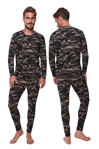 Thermal Underwear for Men Long John Set for Cold Weather Mens 2 pc Long Sleeve Shirt and Leggings Fleece Base Layer Thermals