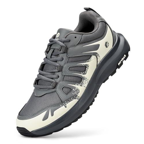 FitVille Men's Wide Hiking Shoes Water Repellent Trekking Trails Outdoor Sneakers Cushioned Lightweight Walking Running Sh...