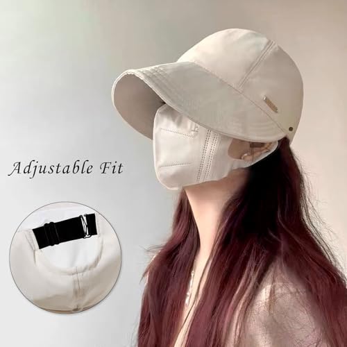 huablo]UPF 50+Womens Sun Hat UV Protection Hiking Fishing Hats Wide Brim Hat Adjustable Ponytail Packable Sun Cap