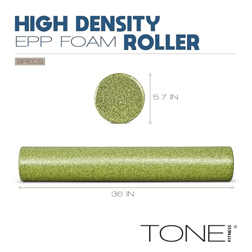 Tone Fitness High Density EPP Foam Exercise Foam Roller for Yoga, Pilates, Stretching, Massage, and Recovery | Multiple Si...