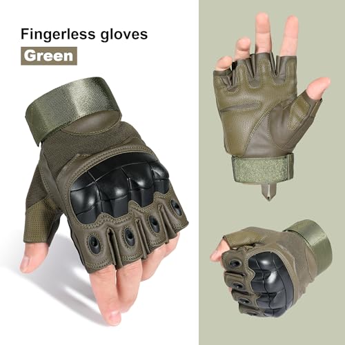 WTACTFUL Tactical Fingerless Gloves for Motorbike Motorcycle Cycling Climbing Hiking Hunting Gloves