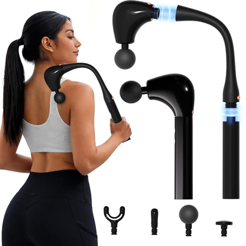Binxalin 2-in-1 Detachable Massage Gun Deep Tissue with Extension Handle, Back Massager for Pain Relief, Ergonomic Portabl...