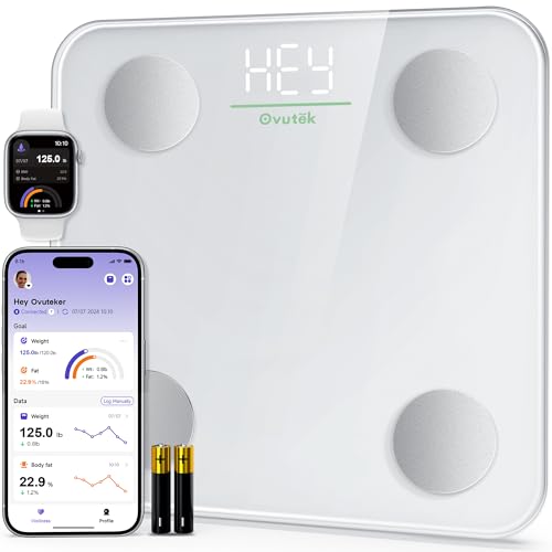Ovutek Smart Scale for Body Weight, Digital Bathroom Scale BMI Weighing Body Fat Scale, Accurate Body Composition Scale Mo...
