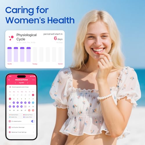 prxxhri Smart Health Ring, Featuring Stress and Sleep Monitoring Functions, Compatible with iOS and Android, Waterproof Fi...
