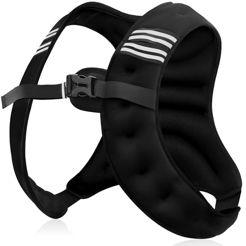 NATURELUX Weighted Vest Men or Women - 5/10/15/20/25/30lbs Weights with Reflective Stripe, Weighted Vest for Workout Equip...