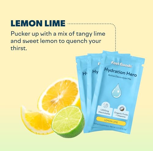 Feel Goods Hydration Hero, Sugar-Free Electrolyte Powder Packets for Daily Hydration - Electrolytes Drink Mix with Magnesi...