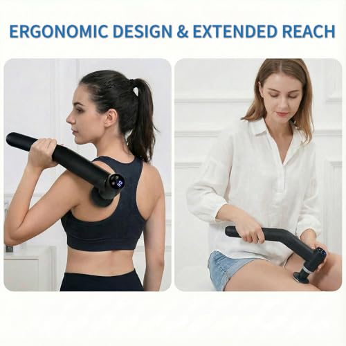Hetorosu Hot and Cold Massage Gun - Detachable Extended Handle Massage Gun,Deep Tissue Massage Gun, Used for Relieving Pai...