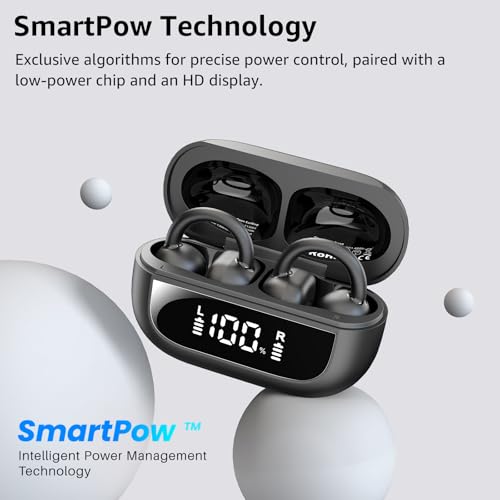 TOZO OpenEarRing True Open Ear Earbuds, Lightweight Comfort Open Ear Clip Wireless Earbuds, 40H Play Bluetooth 5.4 Headpho...