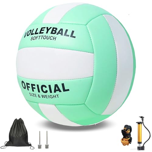 ZLY Volleyball,Official Size 5 Volleyballs for Indoor Outdoor,Soft Touch Volleyballs for Beach Play Pool Training Game wit...