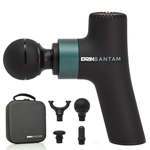 Ekrin Athletics Bantam Mini Massage Gun - Compact Deep Tissue Muscle Massager with Adjustable Speeds & 4 Attachments - Lon...