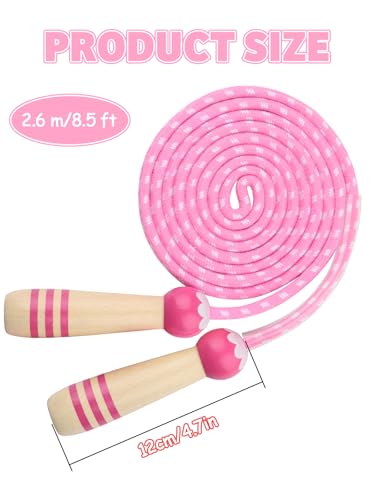 Jump Rope for Kids, Lorvain Adjustable Skipping Rope, Kids Jump Ropes with Wooden Handle for Girls Boys, Weighted Jumping ...