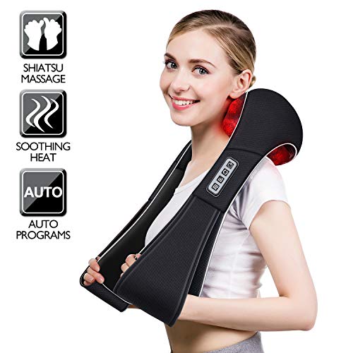 VIKTOR JURGEN Christmas Gifts for Women & Men, Shiatsu Neck and Shoulder Massager with Heat Deep Tissue Kneading Sports Re...