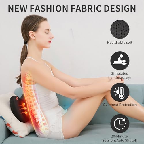 iKristin Back Massager, Shiatsu Neck Massager with Heat, Electric Back Massager for Shoulder, Back, Leg, Deep Tissue Knead...