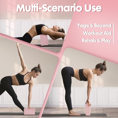 High-Density EVA Yoga Block – Hard & Thick (250g) Block for Yoga, Pilates, Dance Workout – Non-Slip Exercise Brick for Beg...