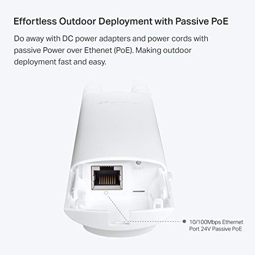 TP-Link EAP110-Outdoor V3, Omada N300 Wireless Outdoor Access Point, WiFi Coverage Up To 200 Meters, Passive PoE W/ Free P...