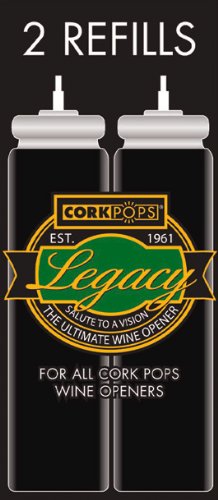 Cork Pops Wine Bottle Opener Refill Cartridges 2 Per Box- Eco-Friendly Low-Pressure, Fits All Cork Pops Models Opens 60-80...