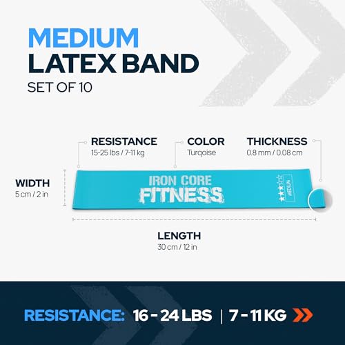 Latex Mini Resistance Bands Sets for Trainers, Bootcamp, Gym for Men and Women in Fun Colors - Ebook, Videos and Workout C...