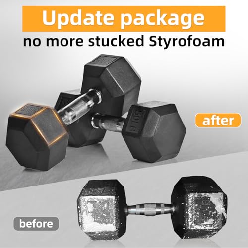 Yufer 6-10 Pair Iron and Rubber Coated Dumbbell Set 350/450/550 lbs 5-50 lbs Hand Free Weight for Strength Hex Rubber Weig...