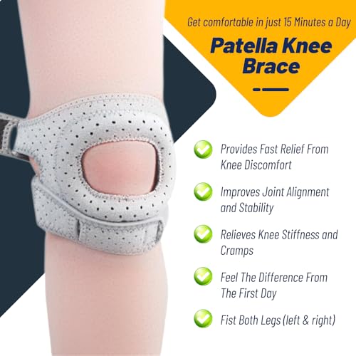 Knee Brace for Women & Men - Adjustable Support with Side Stabilizers & Patella Gel Pad - Relief for Meniscus Tear, Arthri...