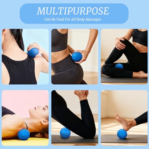 ZUFECY Massage Ball for Foot & Back, 2.5 Inch Rubber Trigger Point Therapy Ball - Myofascial Release Tool for Yoga, Planta...