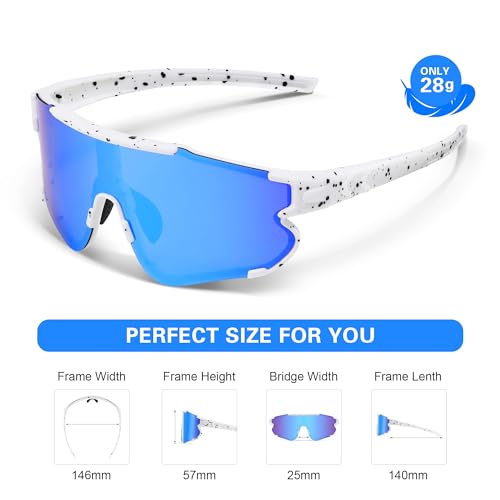 Fanshen Polarized Sports Sunglasses for Men Women, Baseball Softball Sun Glasses for Youth Womens Cycling, Running, Mounta...