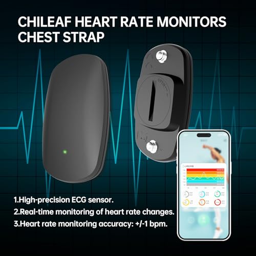 Heart Rate Monitor Chest Strap HRM CHILEAF Accurate HR Sensor ANT+ Bluetooth Waterproof Comfortable Washable Strap Long Ba...