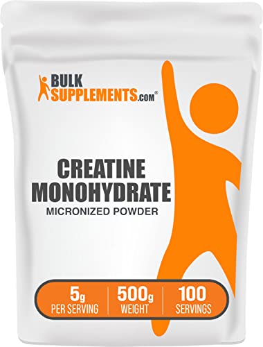 BulkSupplements.com Creatine Monohydrate Powder - Micronized Creatine Powder, Unflavored - Pure & Gluten Free, 5g per Serv...