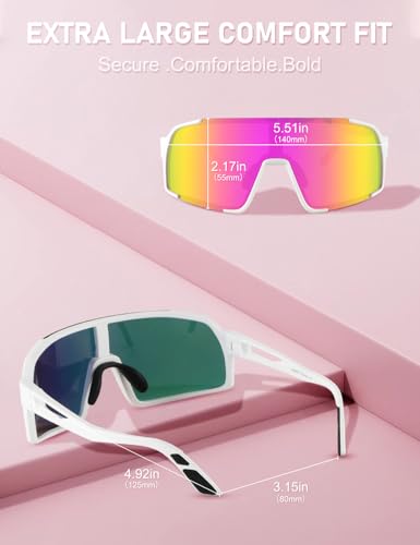 OULAIQI Sports Sunglasses for Men Women,Cycling Glasses UV Protection for Running Softball Volleyball Hiking